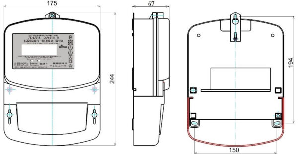 Счетчик Электроэнергии - трехфазный однотарифный "ДАЛА СА4-Э720 R Т1" 3X220/380V (10-100A) — изображение 4