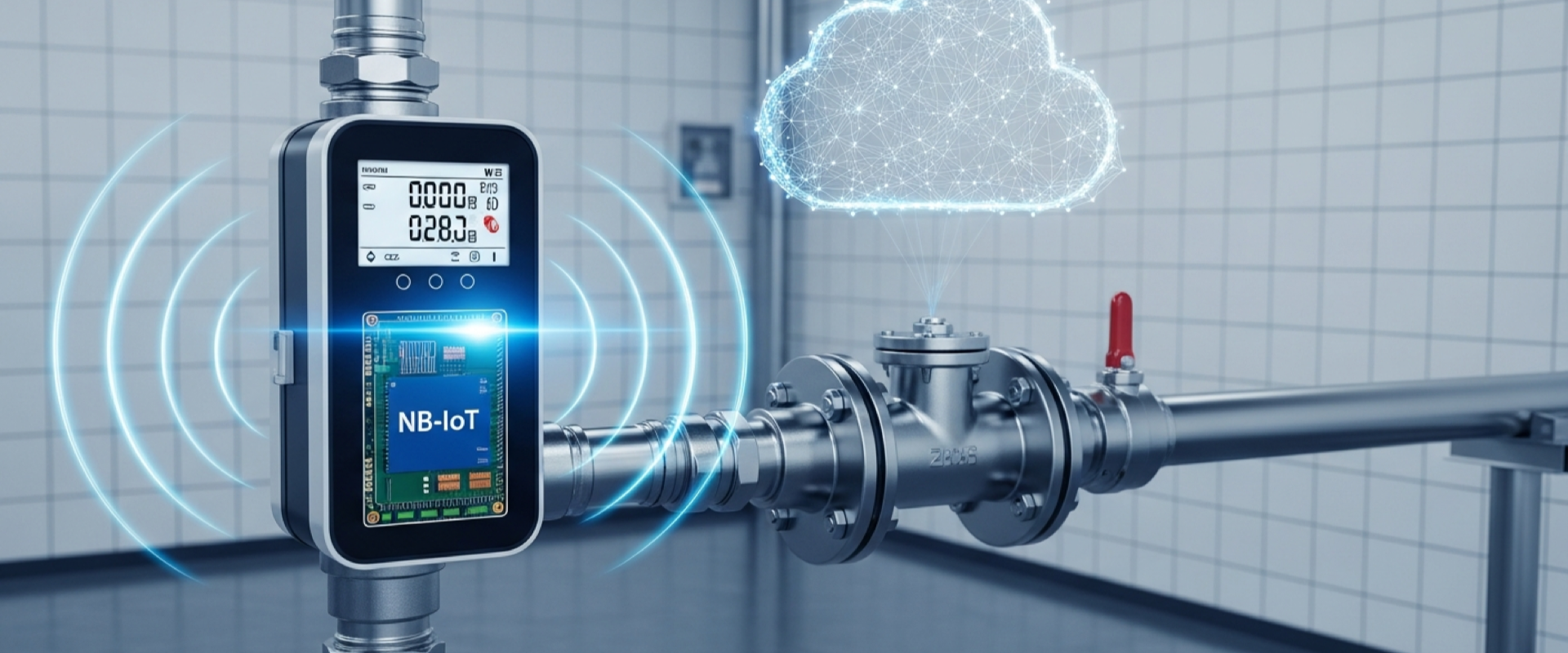 Умный счётчик воды с NB-IoT модулем передаёт показания